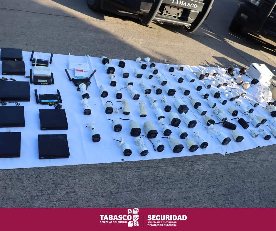 Desmantelan cámaras de video vigilancia utilizada por generadores de violencia en la Zona de la Chontalpa