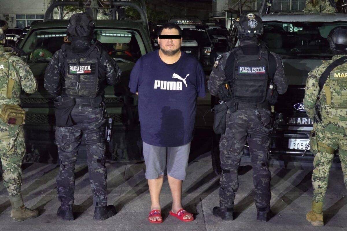 Fuerza Institucional de Reacción de Tabasco (FIRT) detiene a “Balú”, objetivo prioritario