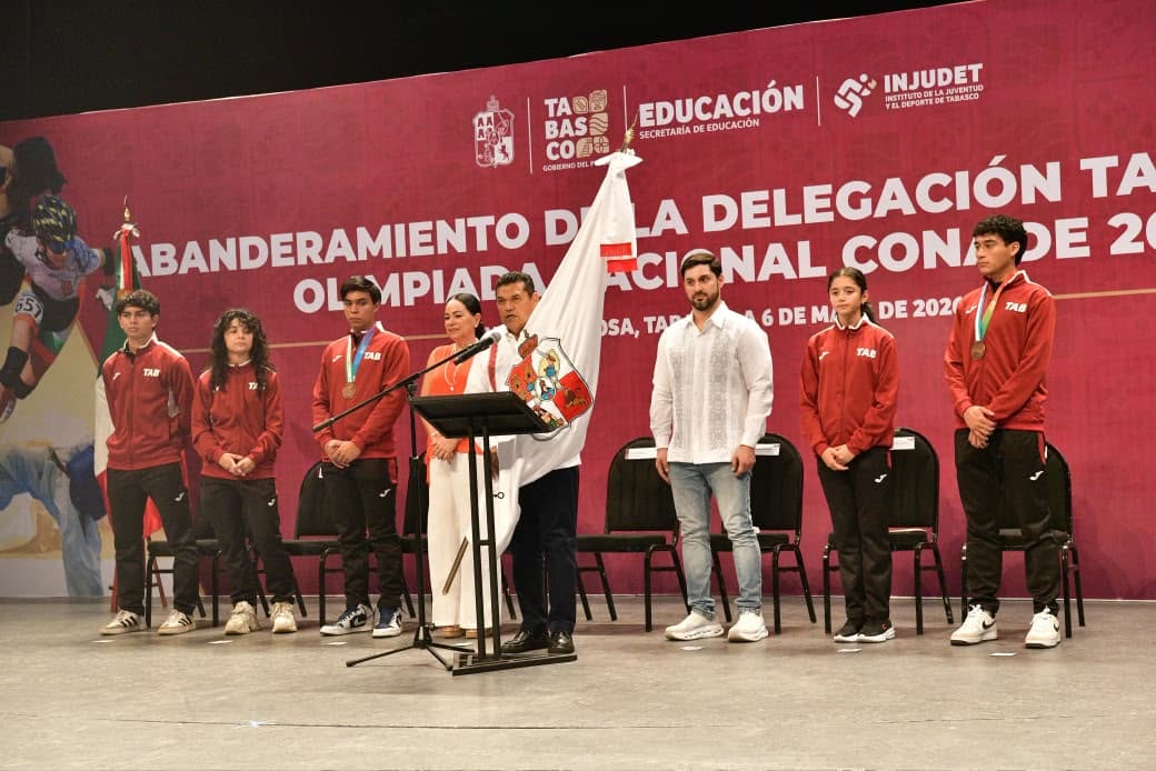 Abandera Javier May a Delegación Tabasco que participará en Olimpiada Nacional Conade 2026