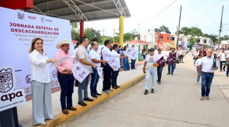 Prevención en Teapa: Limpian patios para ganarle la batalla al mosquito.