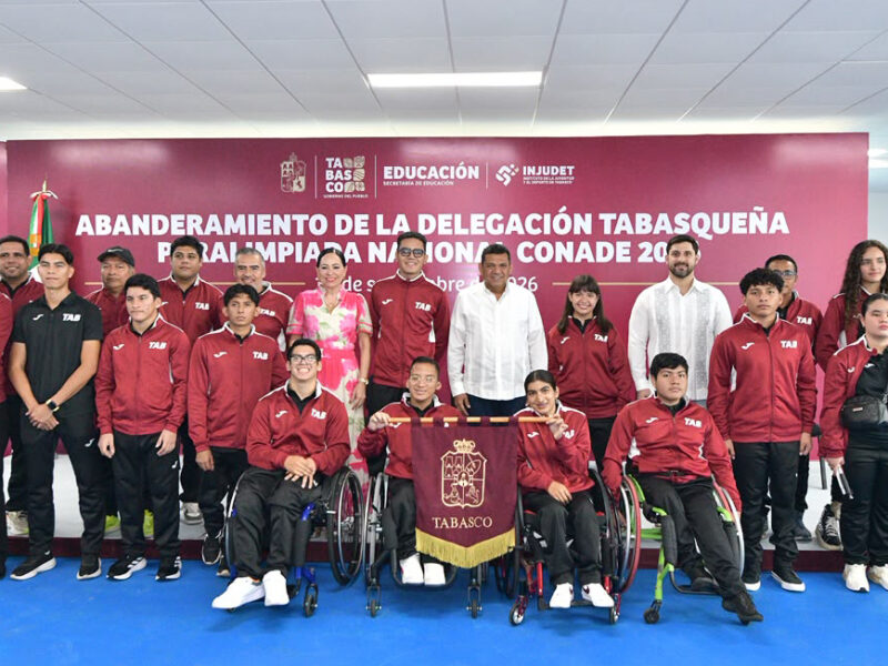 Abandera Javier May a delegación tabasqueña que participará en Paralimpiada Nacional Conade 2026